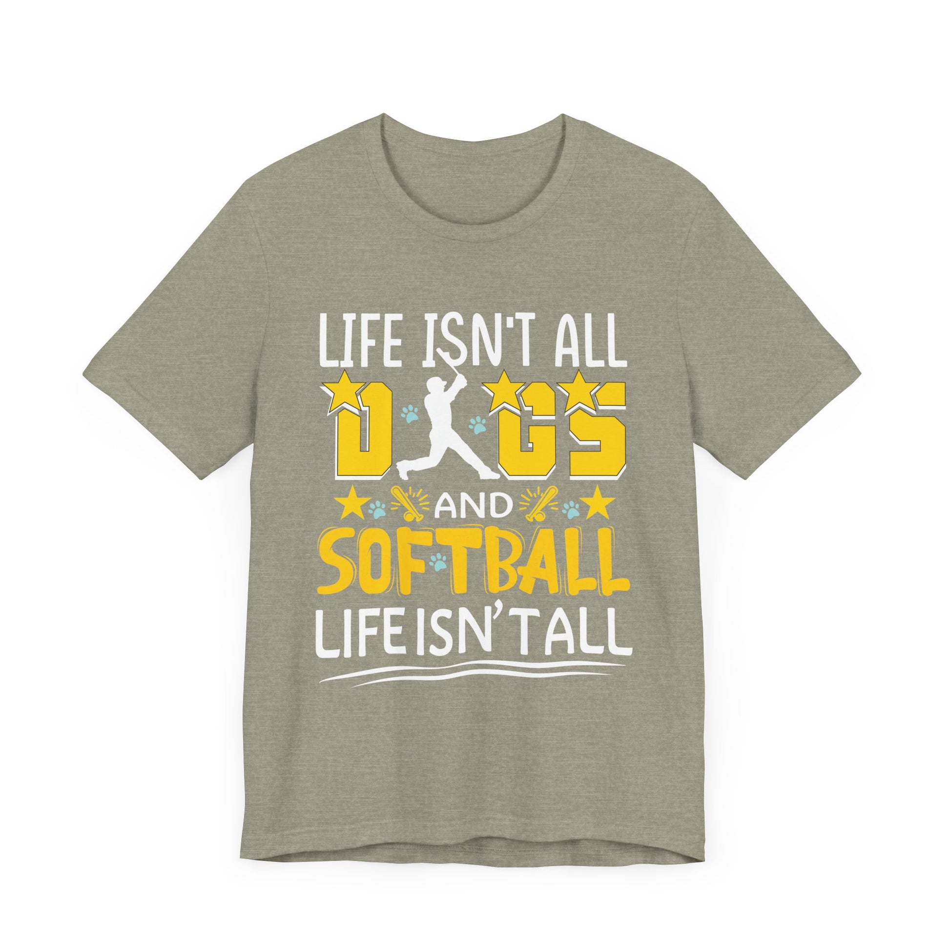 Dogs And Softball Funny Softball  Unisex Jersey Short Sleeve Tee
