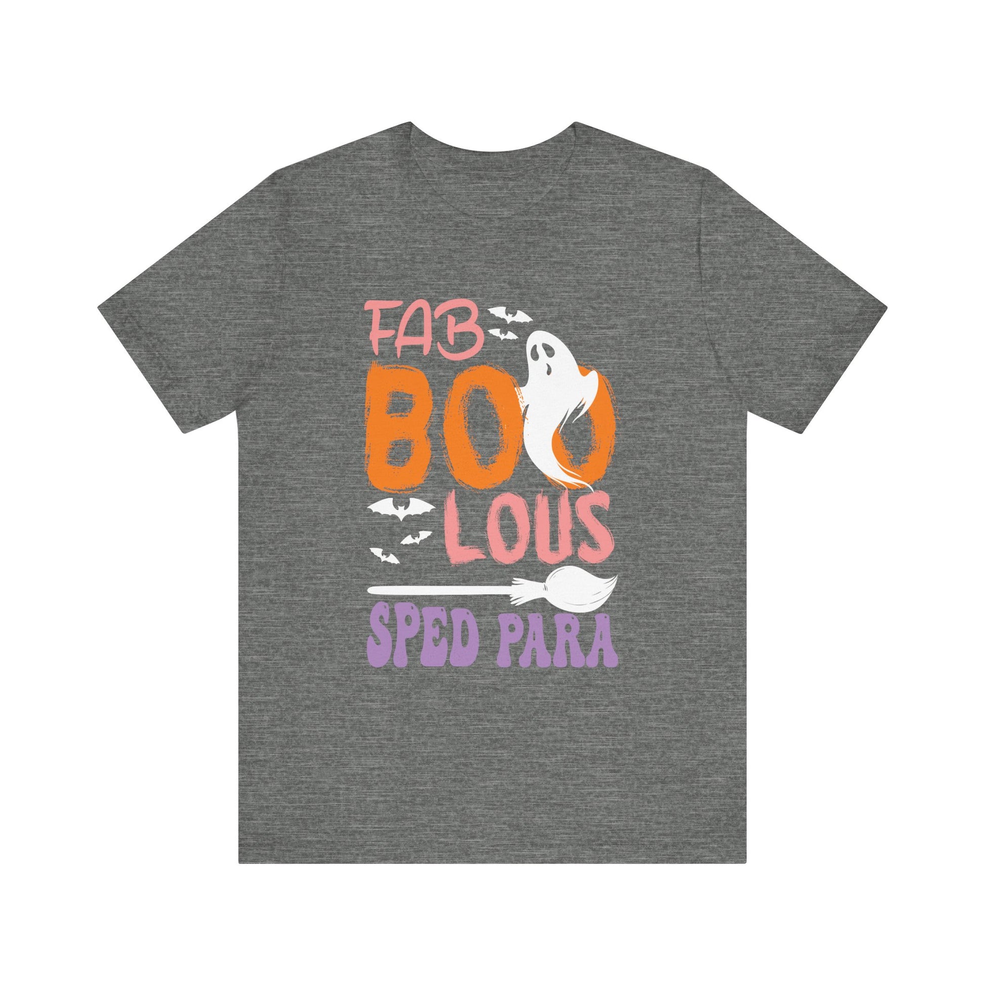 Cute Fab Boo Lous Sped Para Ghost Pumpkin Spooky Halloween Long Sleeve T-Shirt Unisex Jersey Short Sleeve Tee