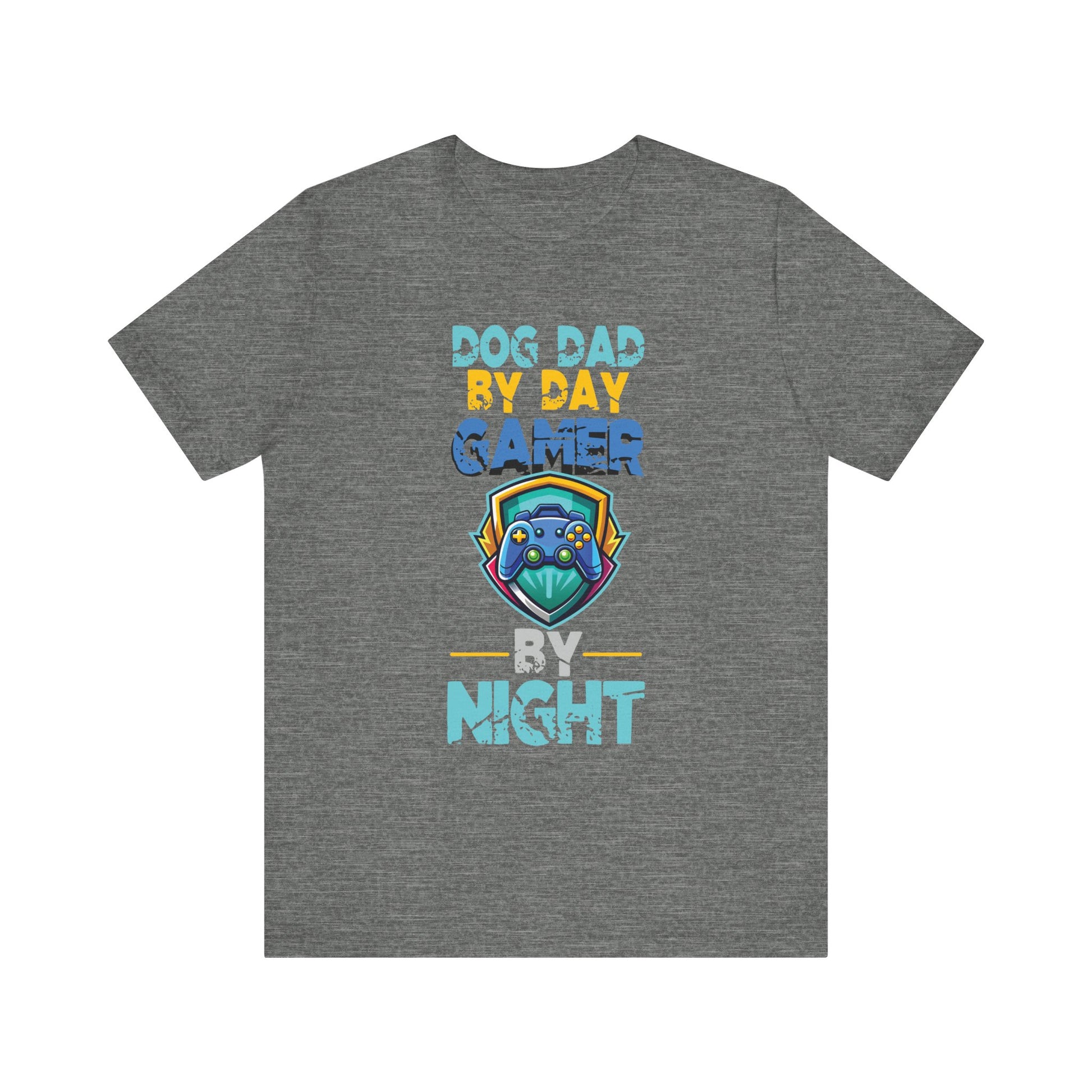 Funny Video Gamer Shirt Dog Dad By Day Gamer By Night T-Shirt  Unisex Jersey Short Sleeve Tee