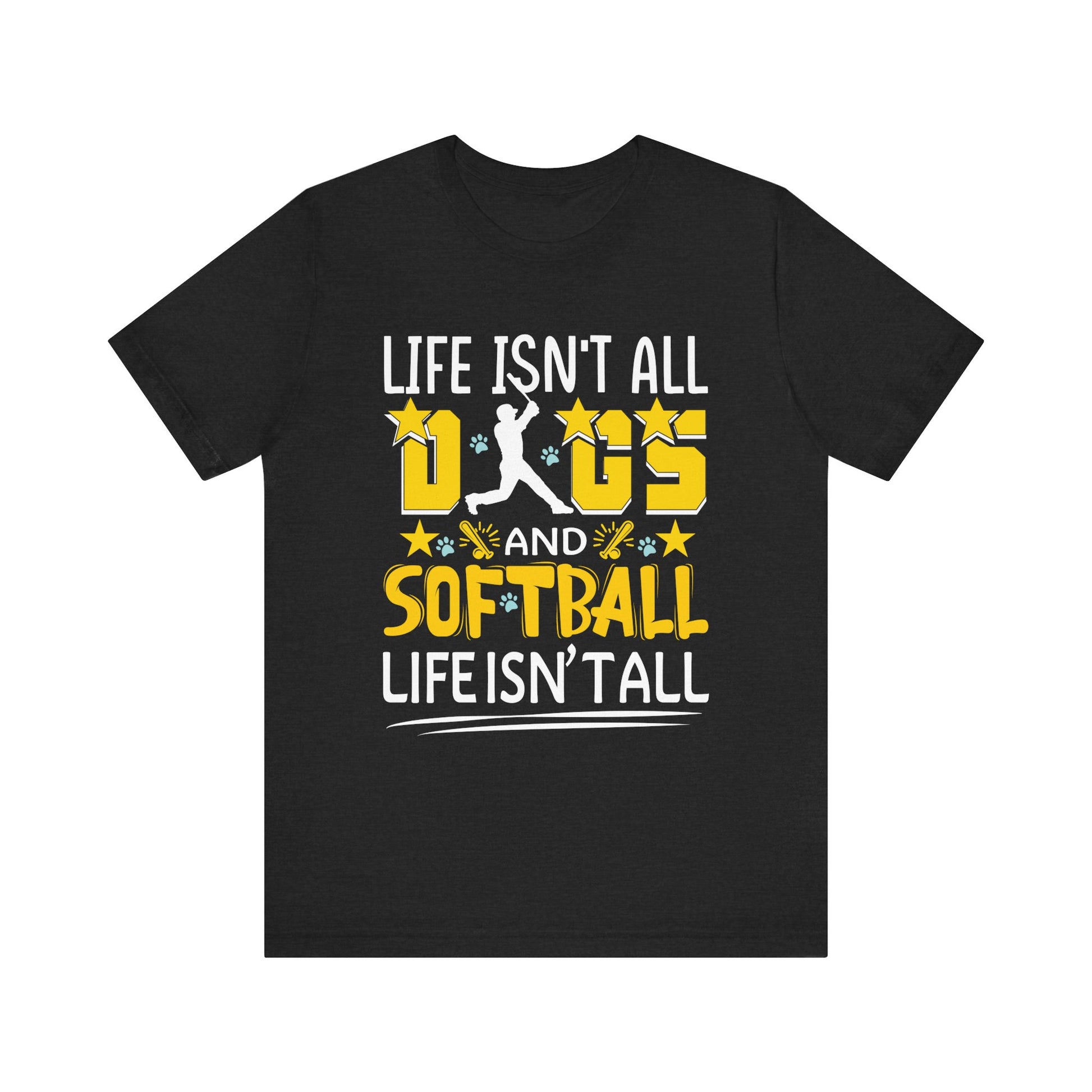 Dogs And Softball Funny Softball  Unisex Jersey Short Sleeve Tee