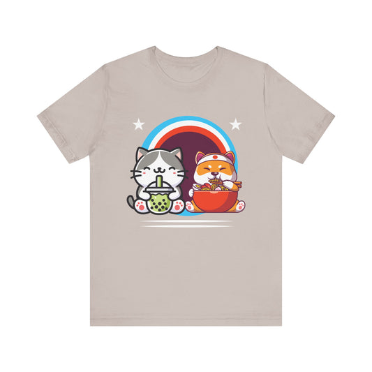 Cute Cat Graphic Tee - Fun & Whimsical Unisex Jersey Shirt