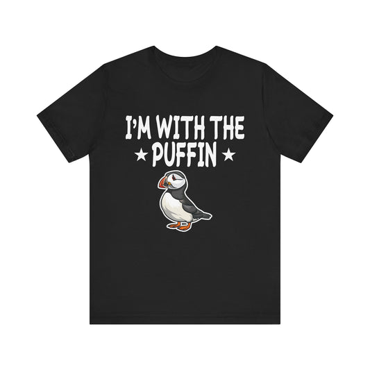 I'm With The Puffin Unisex Short Sleeve Tee - Funny Animal Graphic T-Shirt