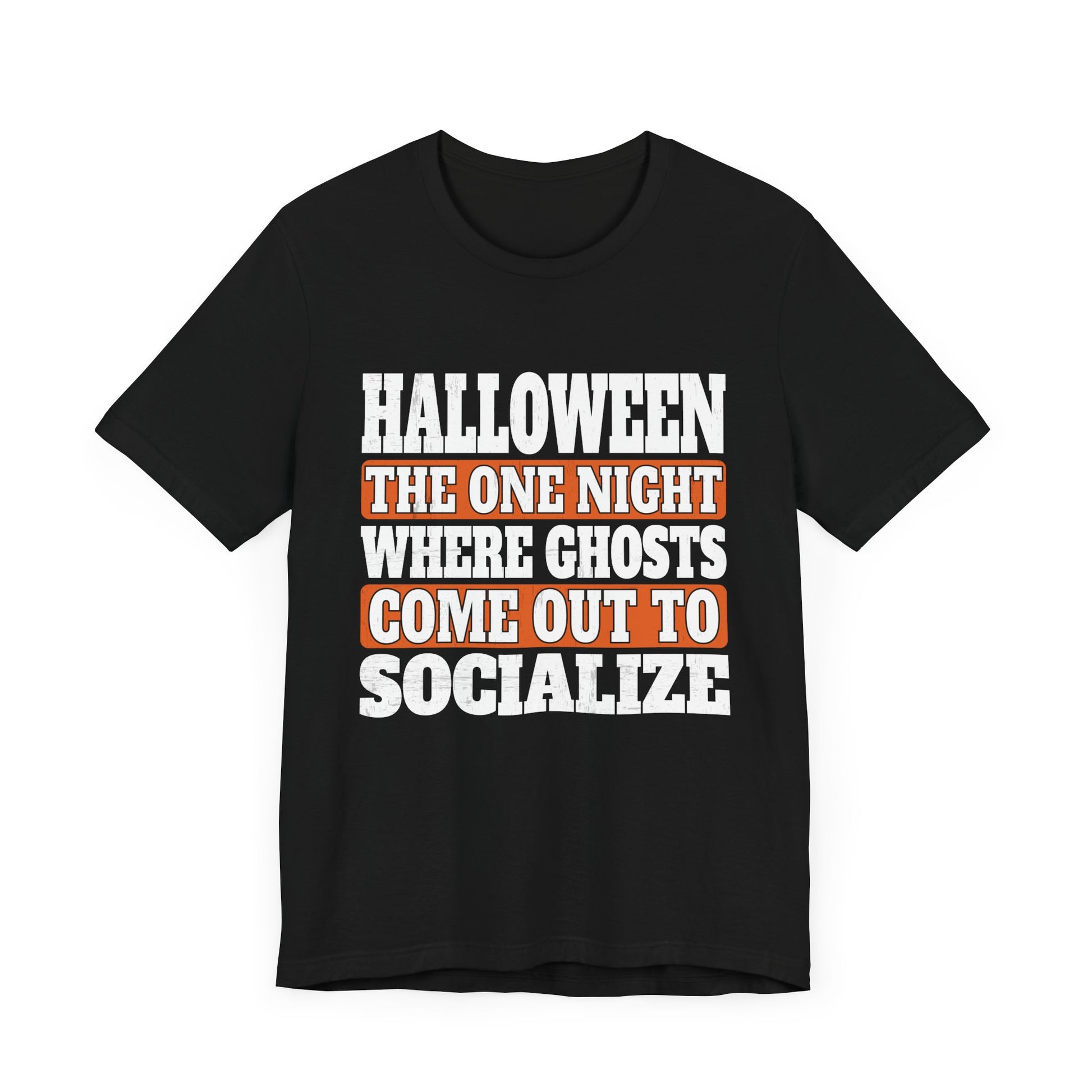Funny Ghosts come out to socialize for Halloween Unisex Jersey Short Sleeve Tee