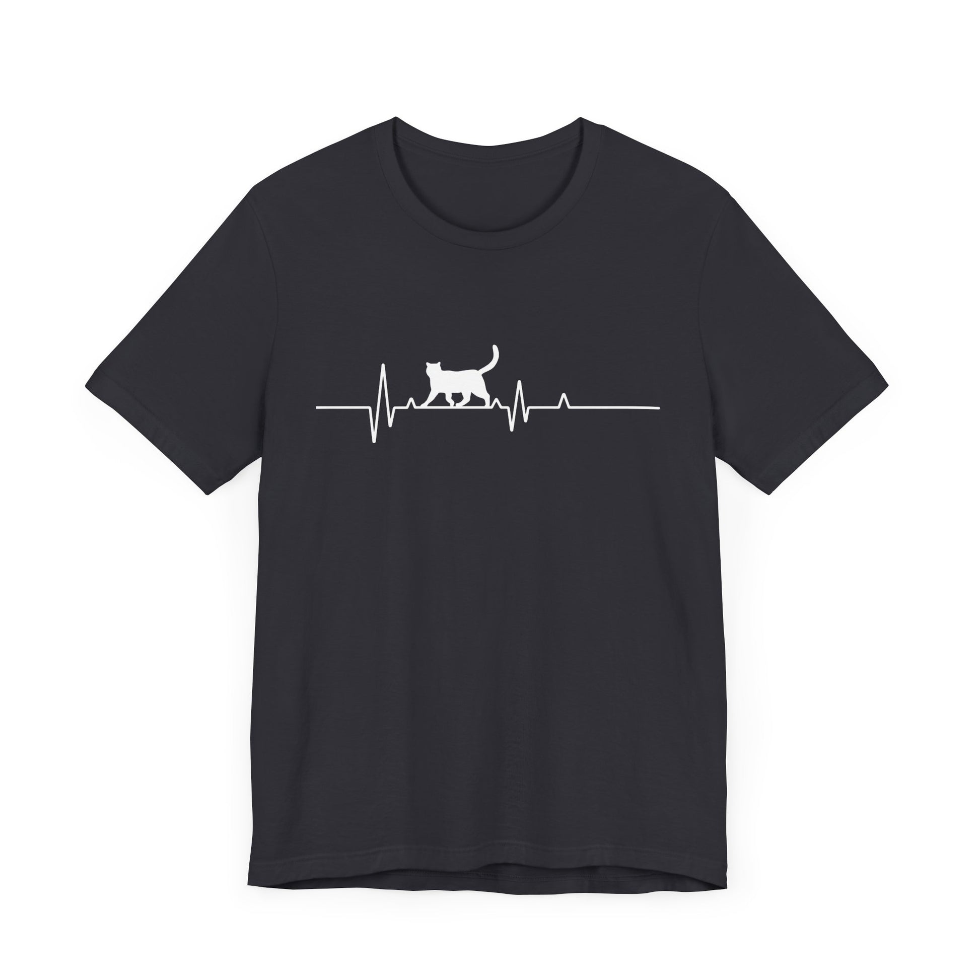 Cat Heartbeat Unisex Tee, Pet Lover Gift, Animal Lover Shirt, Casual Everyday Wear, Gift for Cat Owners, Cat Mom Tee