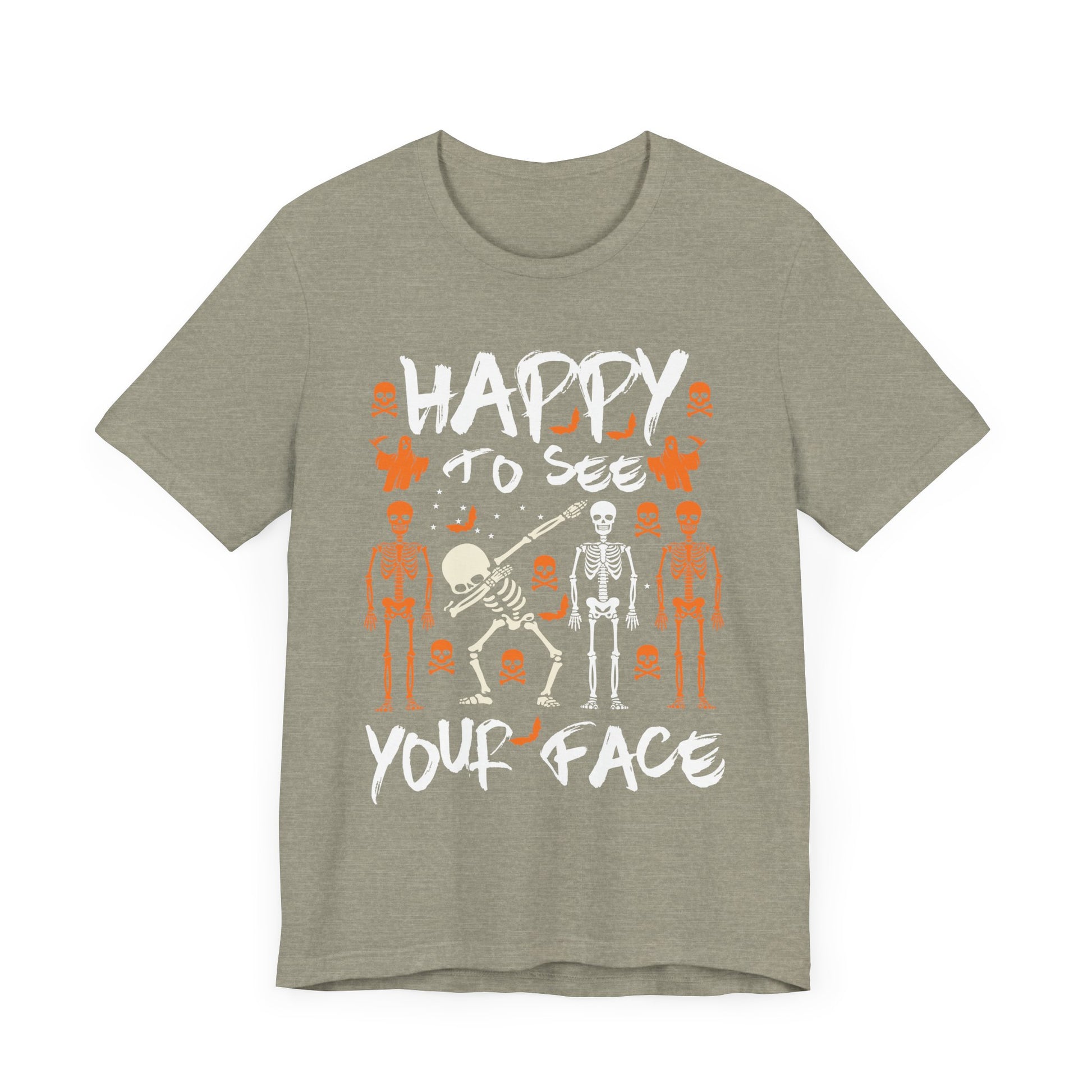 Happy To See Your Face Fun Skeletons Back to School Teacher Unisex Jersey Short Sleeve Tee