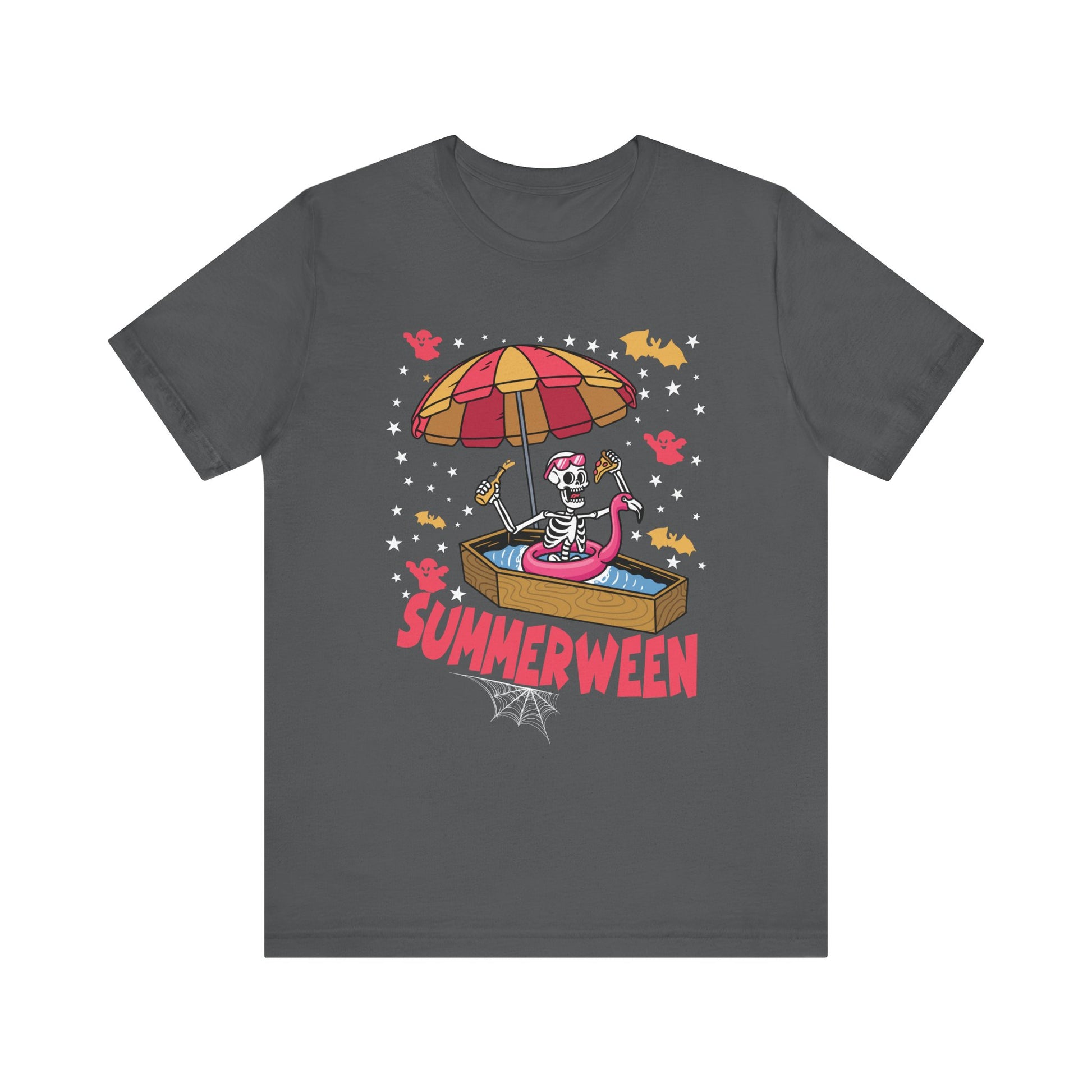 Fun Summerween Skeleton T-Shirt | Unisex Jersey Tee for Halloween and Summer Celebrations