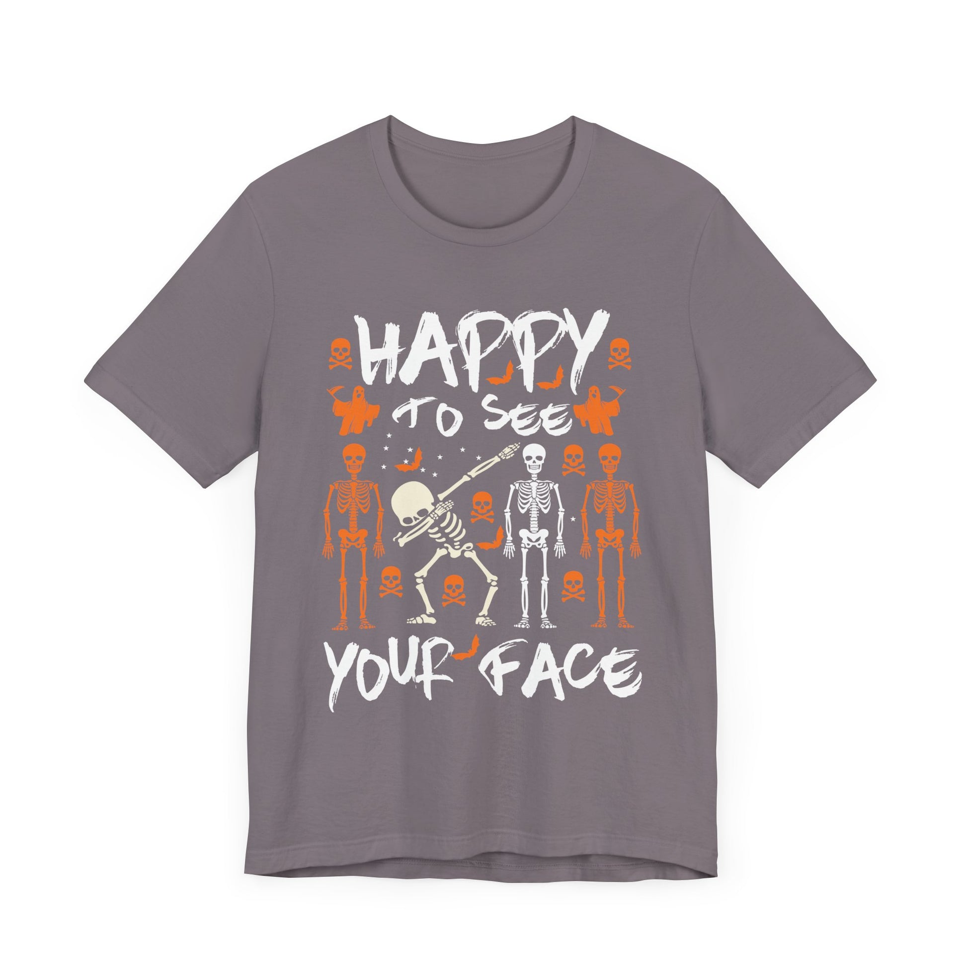 Happy To See Your Face Fun Skeletons Back to School Teacher Unisex Jersey Short Sleeve Tee