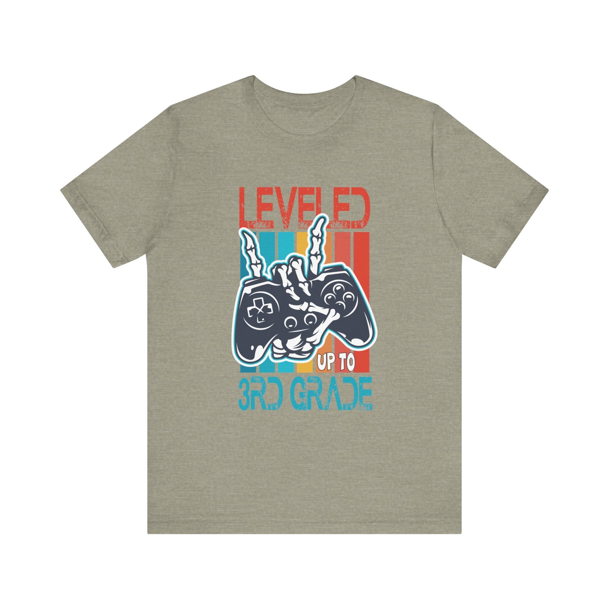 Leveled Up To 3rd Grade Gamer Back To School First Day Boys T-Shirt Unisex Jersey Short Sleeve Tee