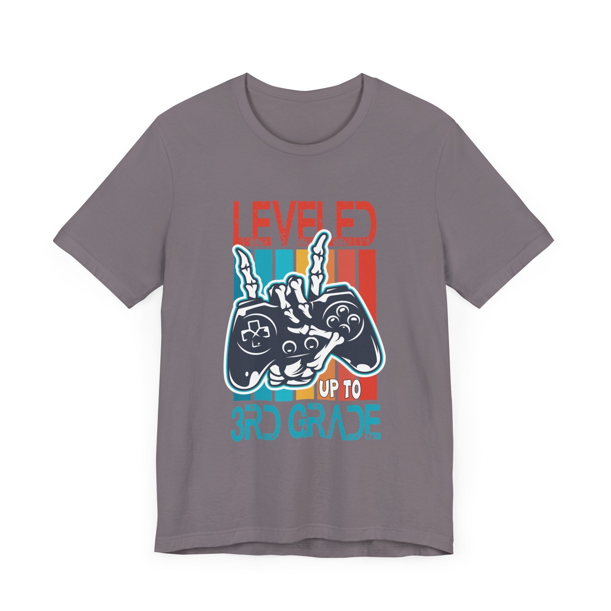 Leveled Up To 3rd Grade Gamer Back To School First Day Boys T-Shirt Unisex Jersey Short Sleeve Tee