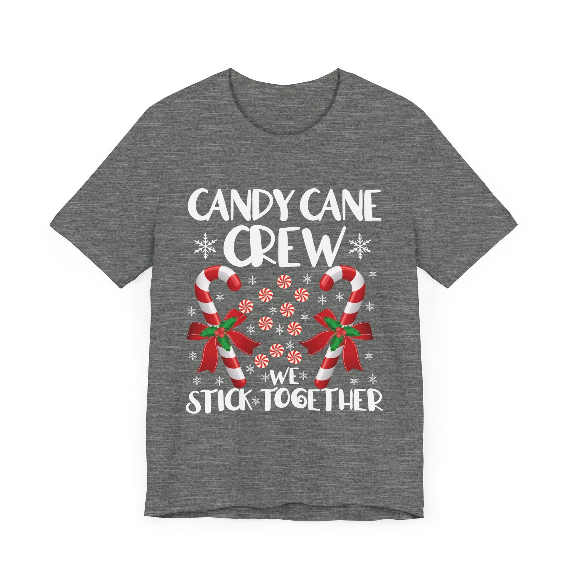 Candy Cane Crew Unisex Short Sleeve Tee - We Stick Together Christmas T-Shirt