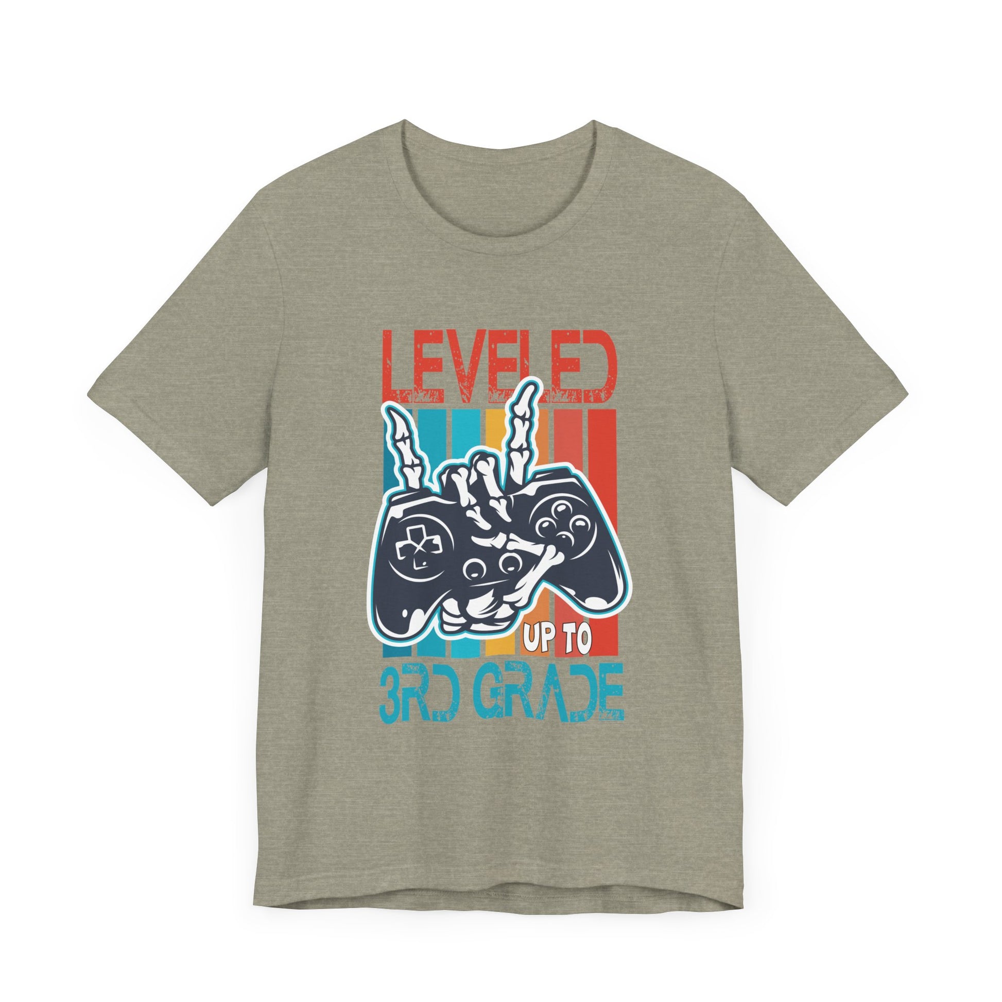 Leveled Up To 3rd Grade Gamer Back To School First Day Boys T-Shirt Unisex Jersey Short Sleeve Tee