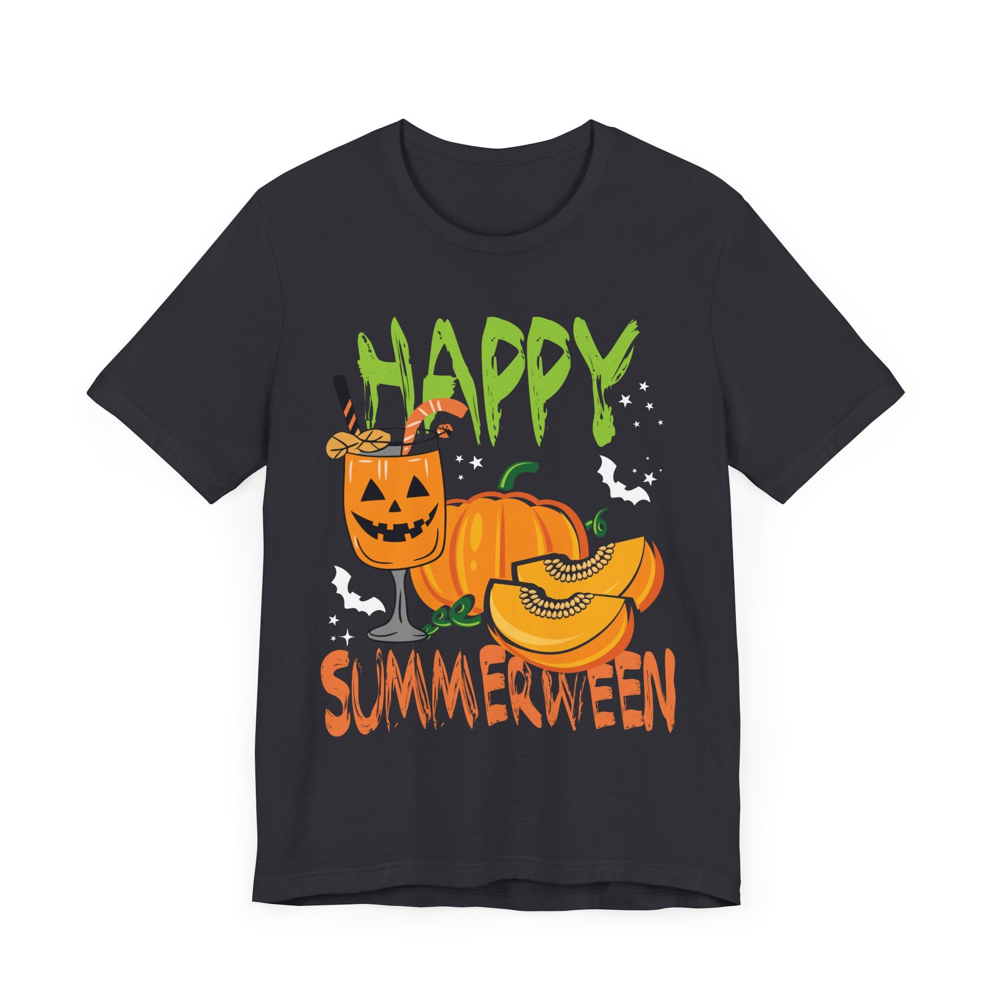 Happy Summerween Summer Fruits Jack-o-lantern Halloween  Unisex Jersey Short Sleeve Tee