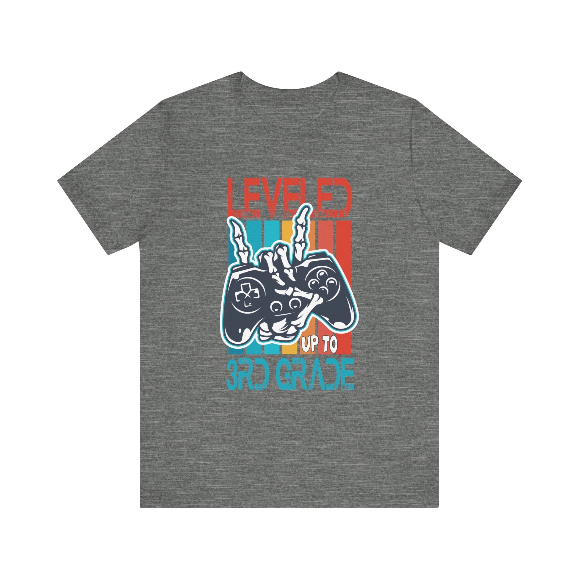 Leveled Up To 3rd Grade Gamer Back To School First Day Boys T-Shirt Unisex Jersey Short Sleeve Tee