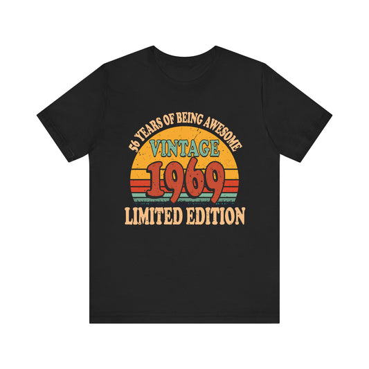 Turning 56 Birthday Decorations Men 56th BDay 1969 Birthday T-Shirt Unisex Jersey Short Sleeve Tee
