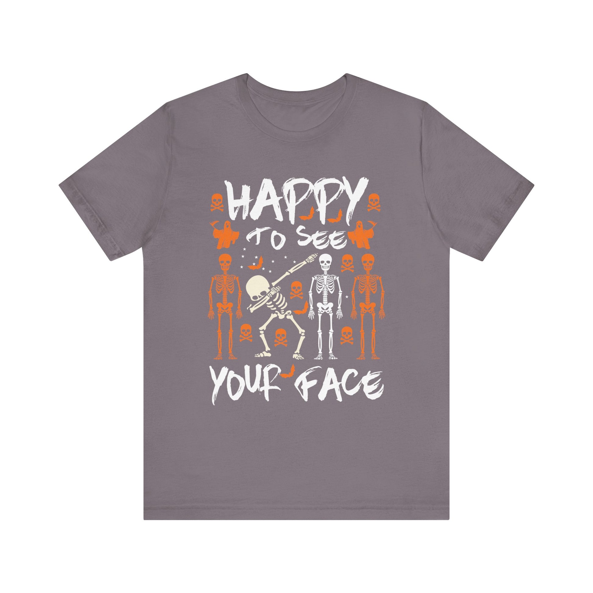 Happy To See Your Face Fun Skeletons Back to School Teacher Unisex Jersey Short Sleeve Tee