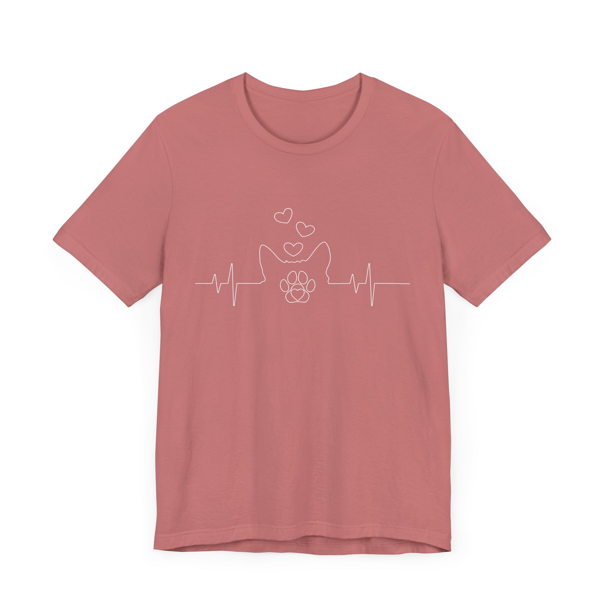 Cat Heartbeat Shirt Cute Kids Men Women Cat Lover Heart Beat. Heartbeat Love Unisex Jersey Tee - Perfect for Pet Lovers