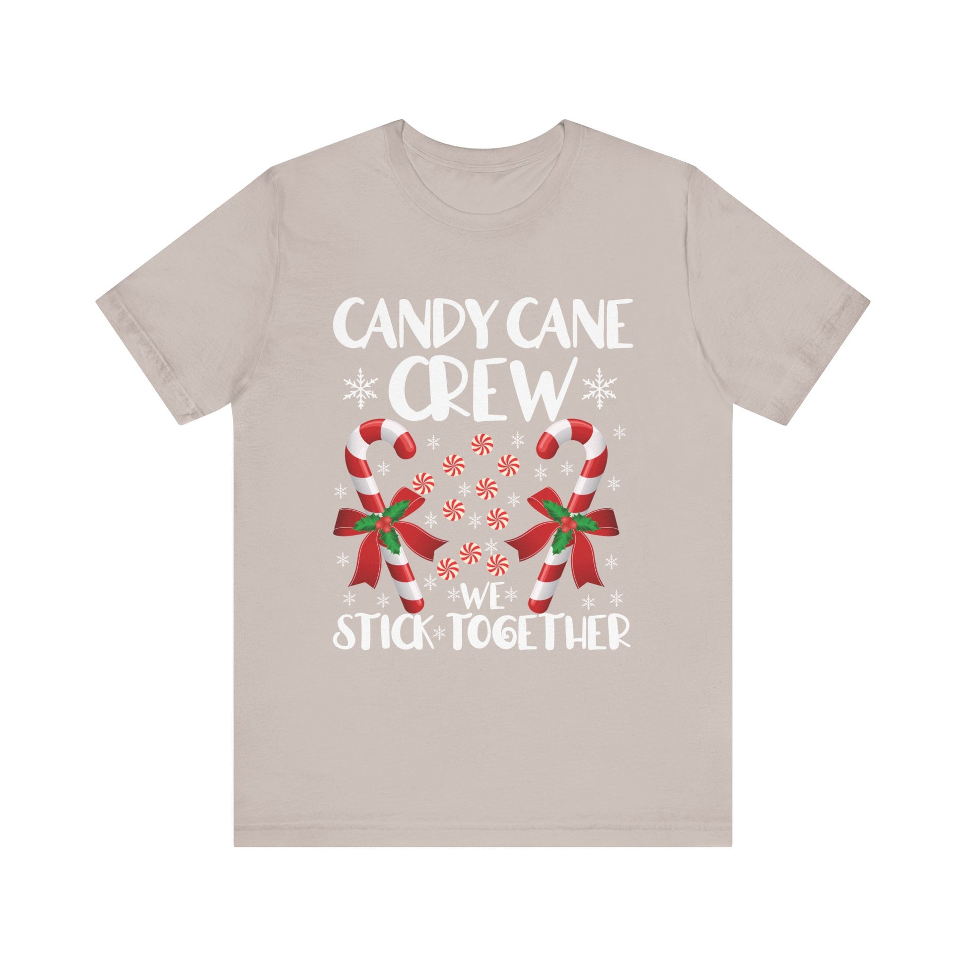 Candy Cane Crew Unisex Short Sleeve Tee - We Stick Together Christmas T-Shirt