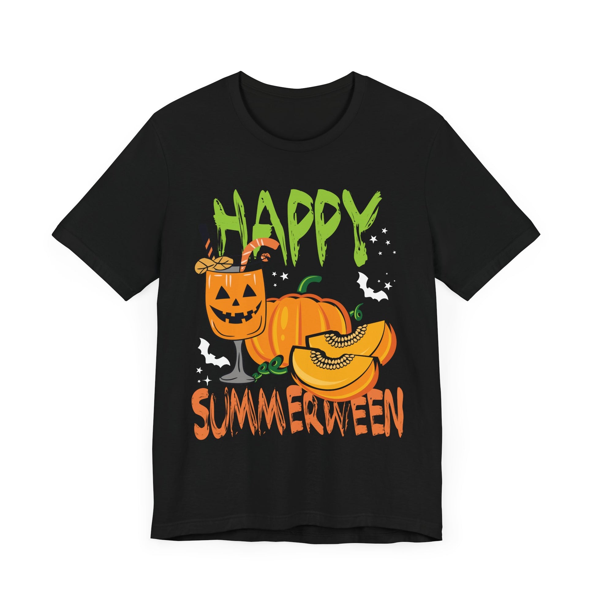 Happy Summerween Summer Fruits Jack-o-lantern Halloween  Unisex Jersey Short Sleeve Tee