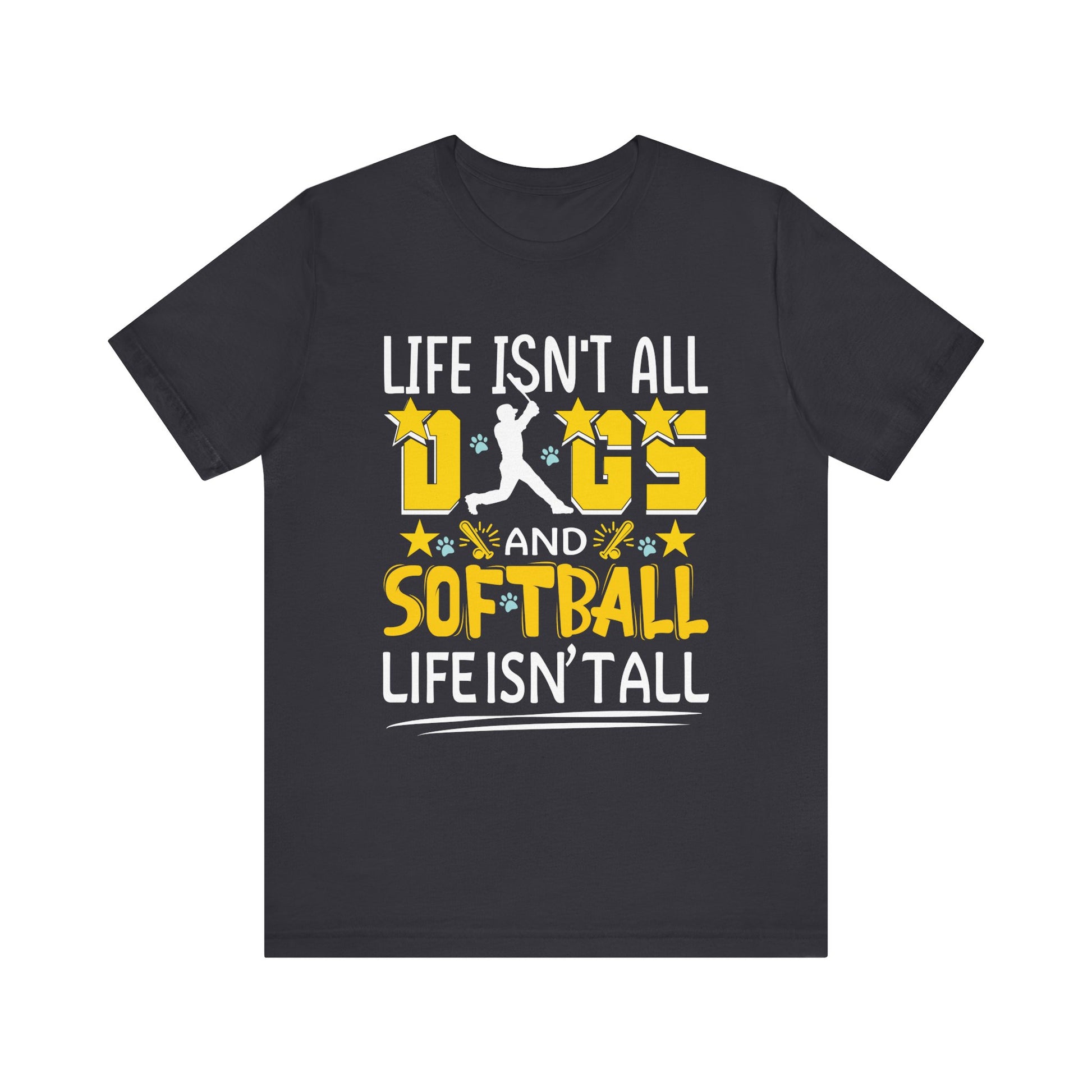 Dogs And Softball Funny Softball  Unisex Jersey Short Sleeve Tee