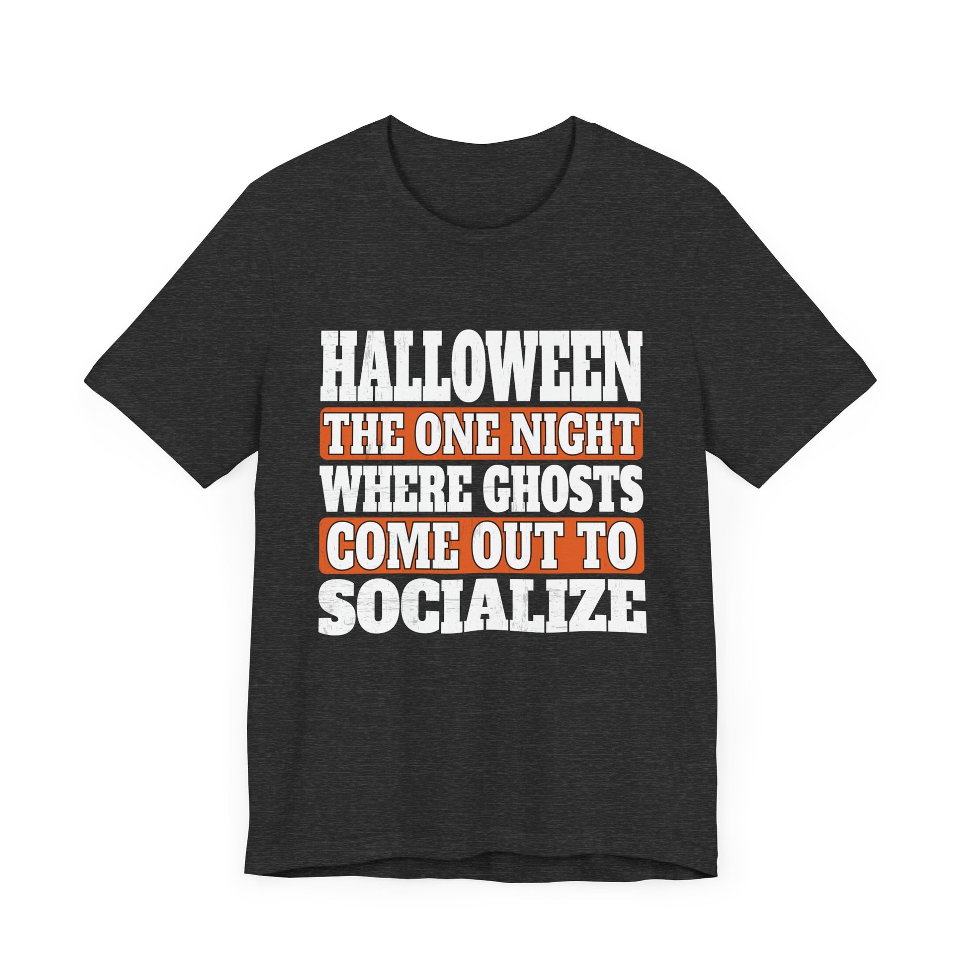 Funny Ghosts come out to socialize for Halloween Unisex Jersey Short Sleeve Tee