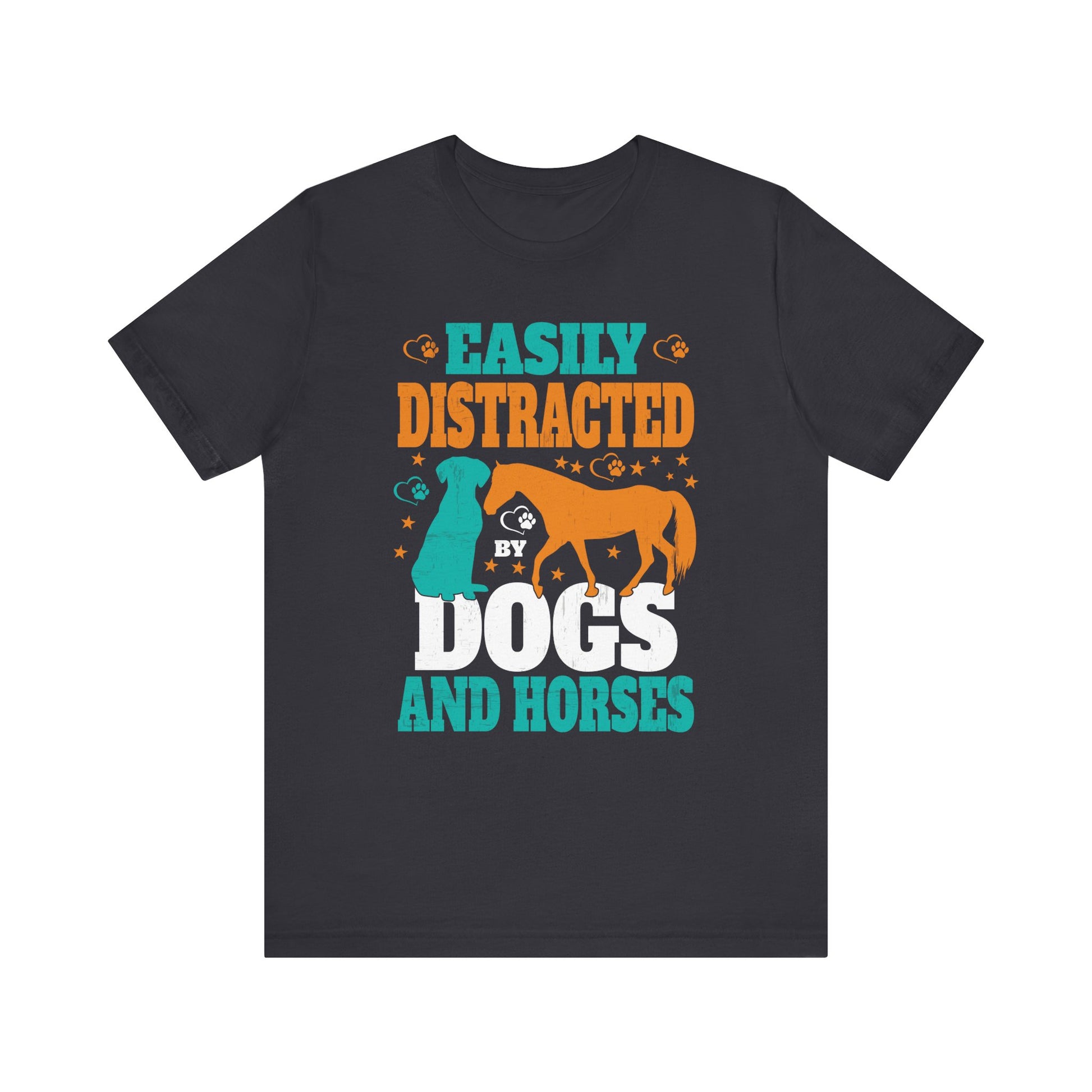 Easily Distracted By Dogs and Horses T-Shirt  Unisex Jersey Short Sleeve Tee