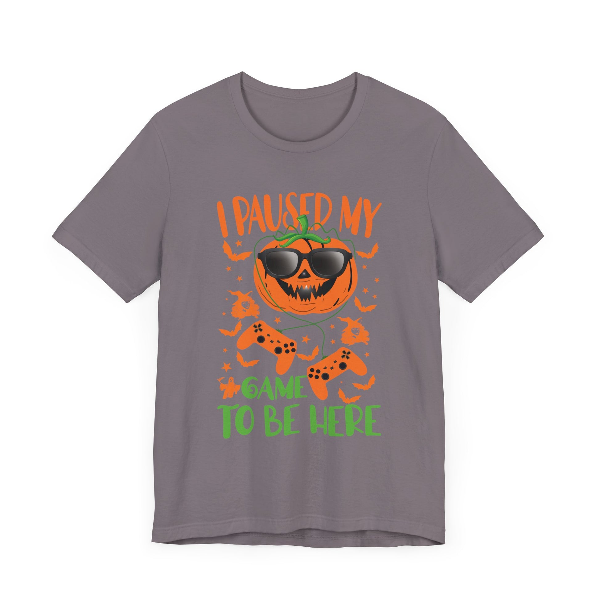 I Paused My Game To Be Here With Pumpkin Video Game Unisex Jersey Short Sleeve Tee