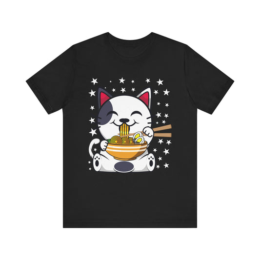 Cute Cat Ramen Unisex Tee - Perfect for Food Lovers & Cat Enthusiasts