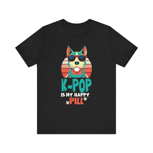 Kpop Happy Pill Corgi Dog Korean Pop Merch K-pop Merchandise T-Shirt Unisex Jersey Short Sleeve Tee