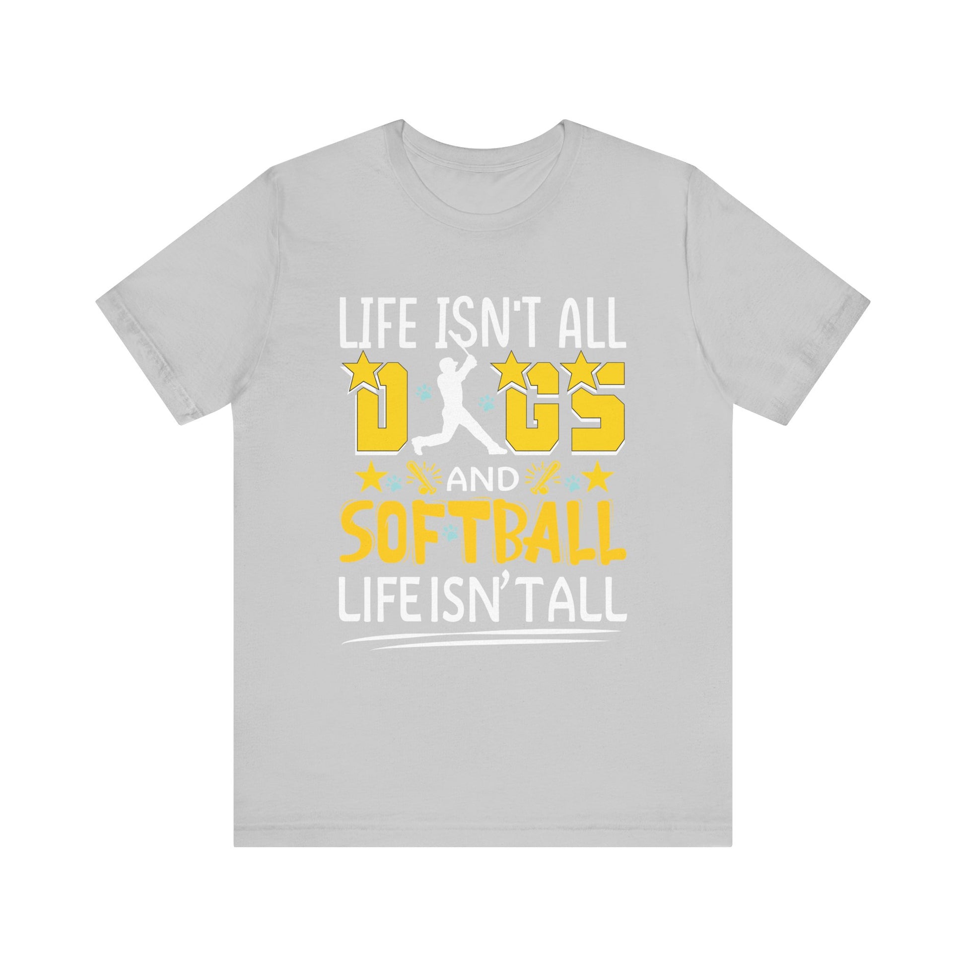 Dogs And Softball Funny Softball  Unisex Jersey Short Sleeve Tee