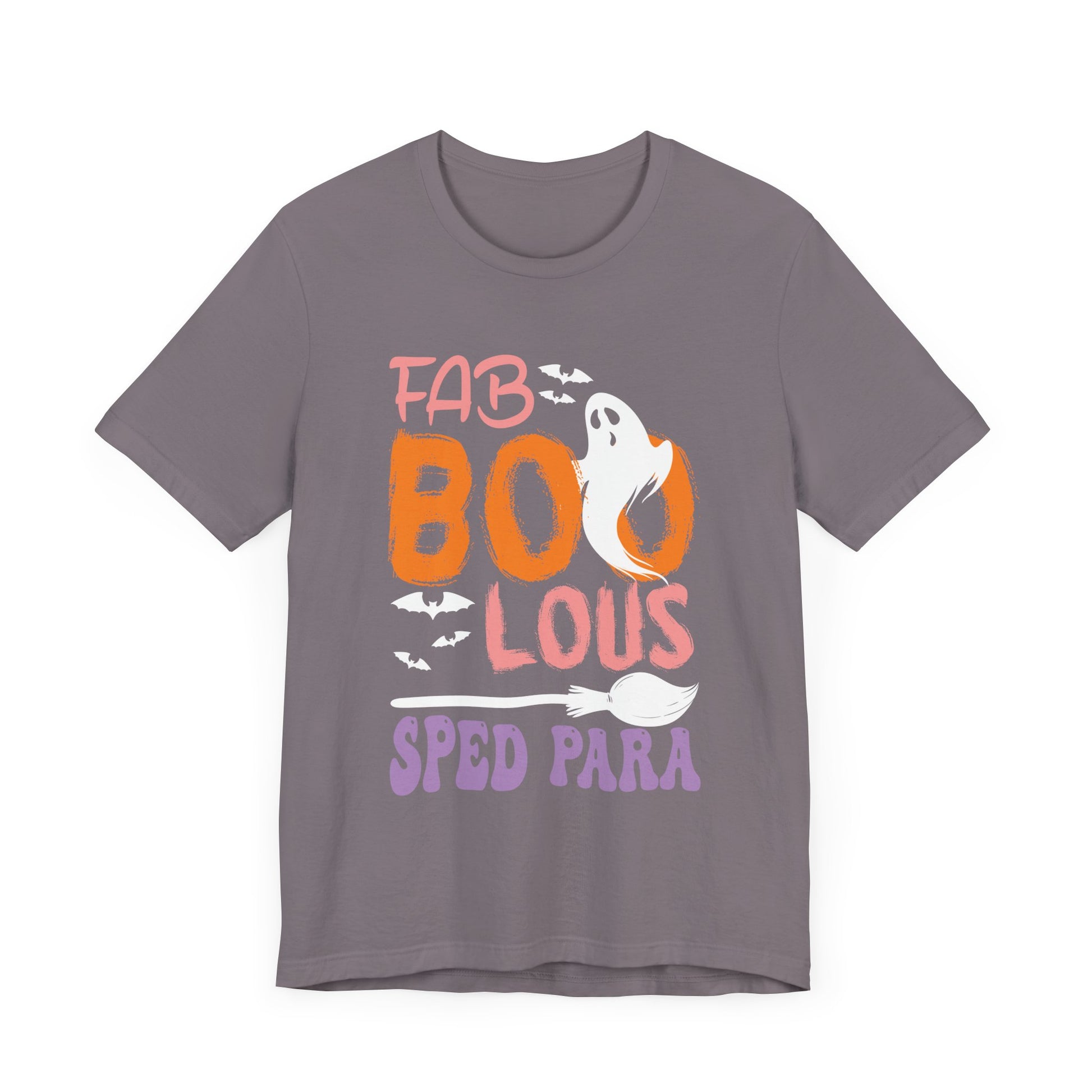 Cute Fab Boo Lous Sped Para Ghost Pumpkin Spooky Halloween Long Sleeve T-Shirt Unisex Jersey Short Sleeve Tee
