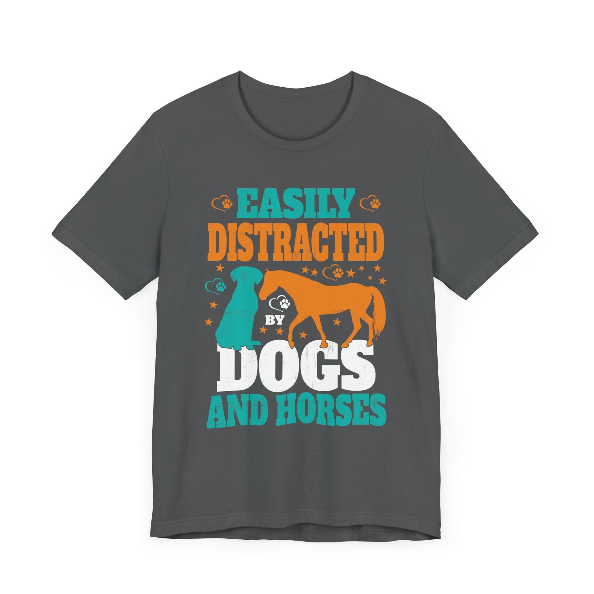 Easily Distracted By Dogs and Horses T-Shirt  Unisex Jersey Short Sleeve Tee