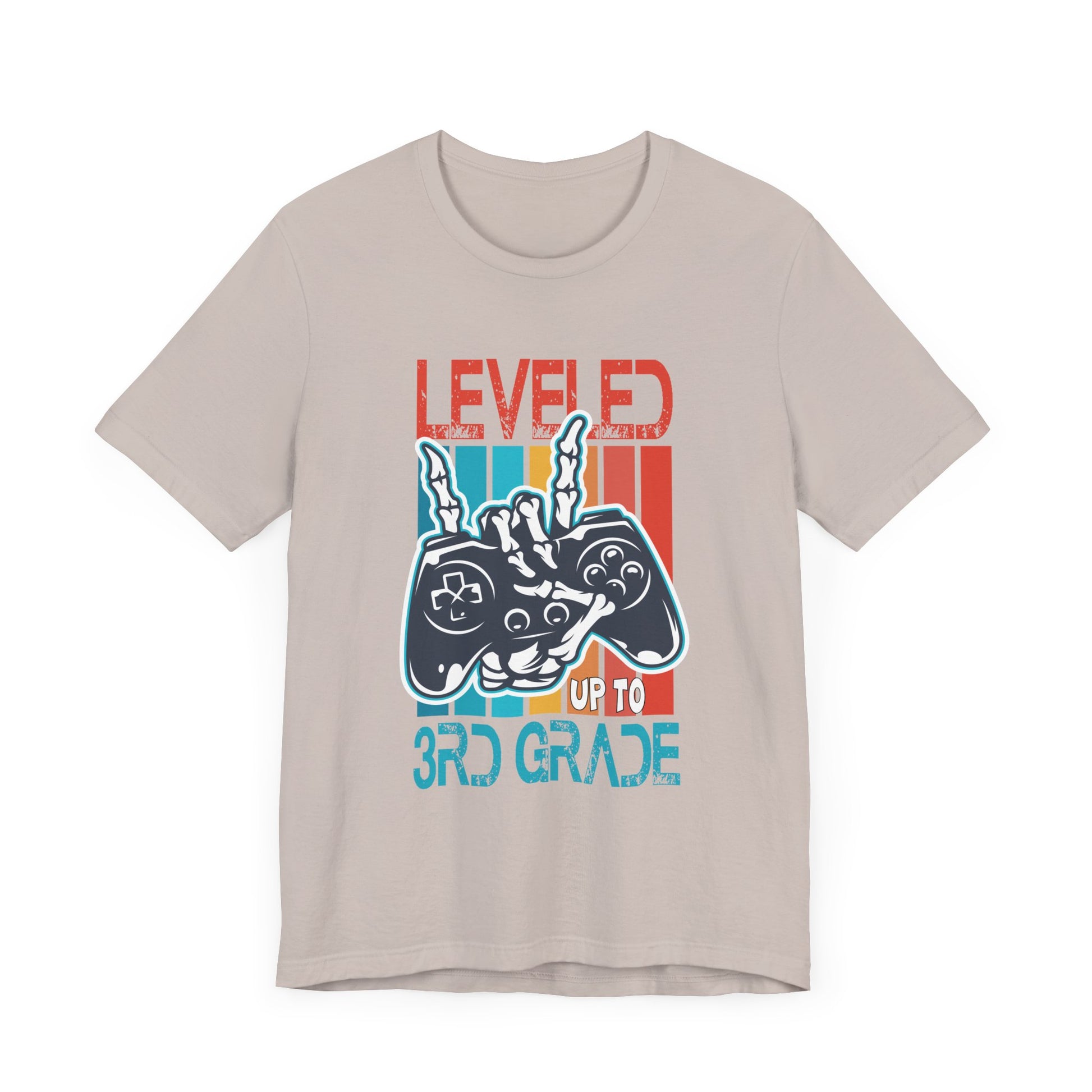 Leveled Up To 3rd Grade Gamer Back To School First Day Boys T-Shirt Unisex Jersey Short Sleeve Tee