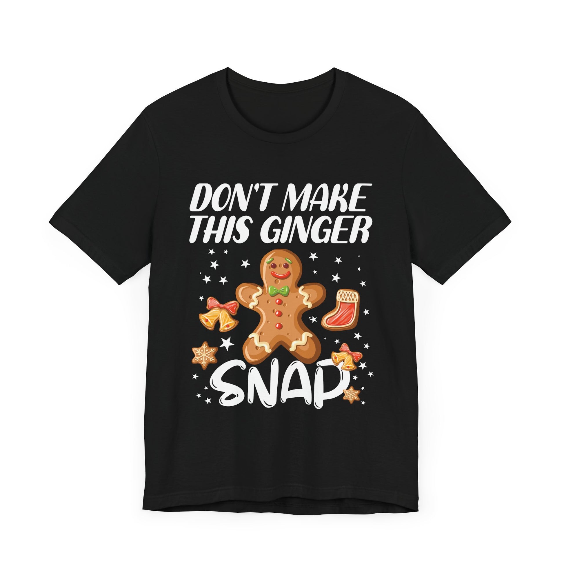 Funny Gingerbread Snap Tee for Holiday Cheer, Unisex Christmas Shirt, Cute Gift for Bakers, Fun Winter Apparel, Gingerbread Lover Gift