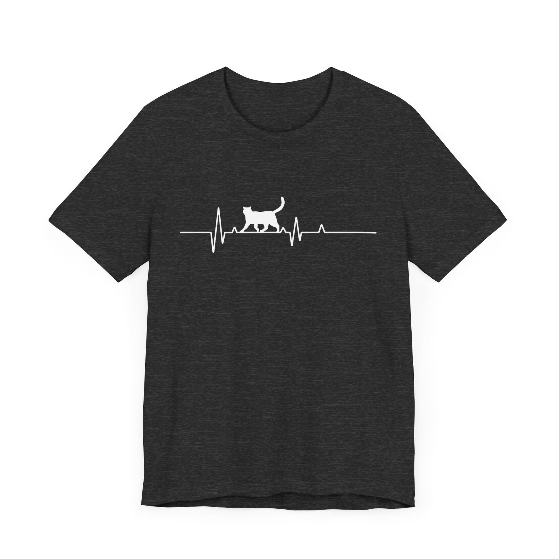 Cat Heartbeat Unisex Tee, Pet Lover Gift, Animal Lover Shirt, Casual Everyday Wear, Gift for Cat Owners, Cat Mom Tee
