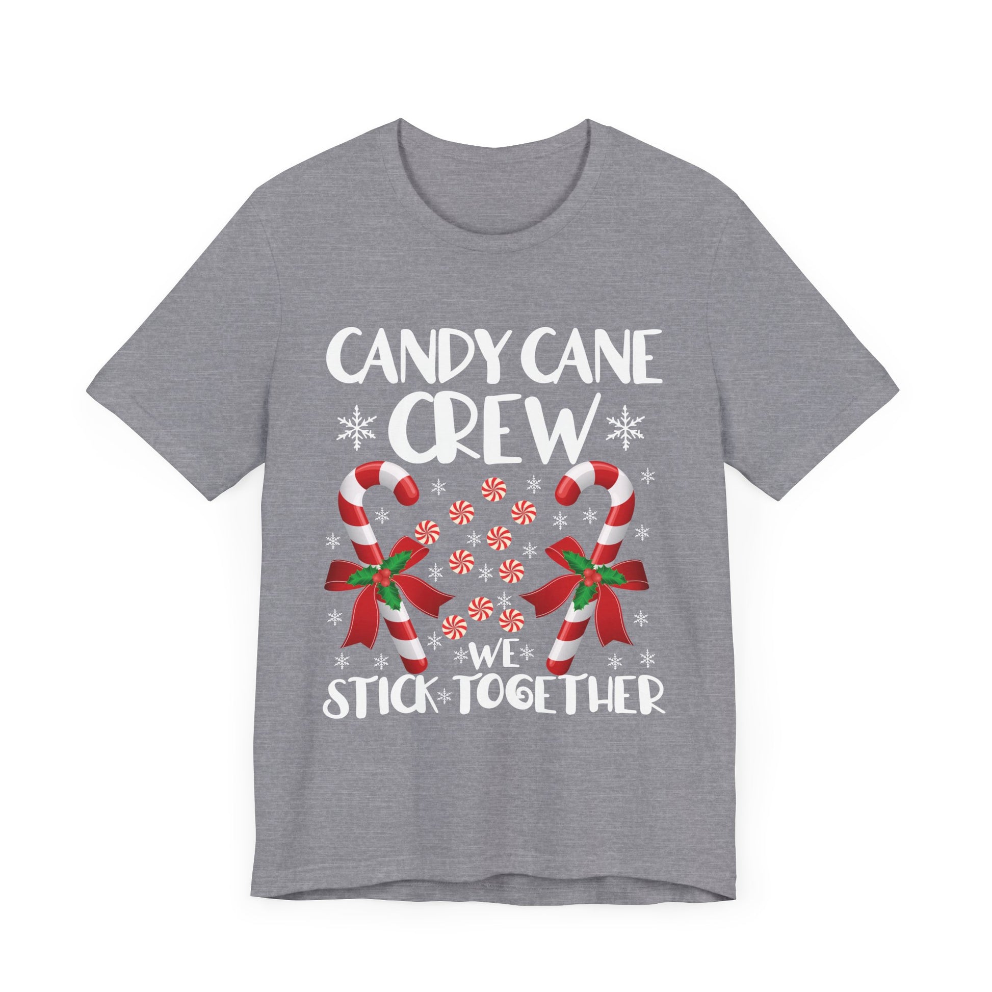 Candy Cane Crew Unisex Short Sleeve Tee - We Stick Together Christmas T-Shirt