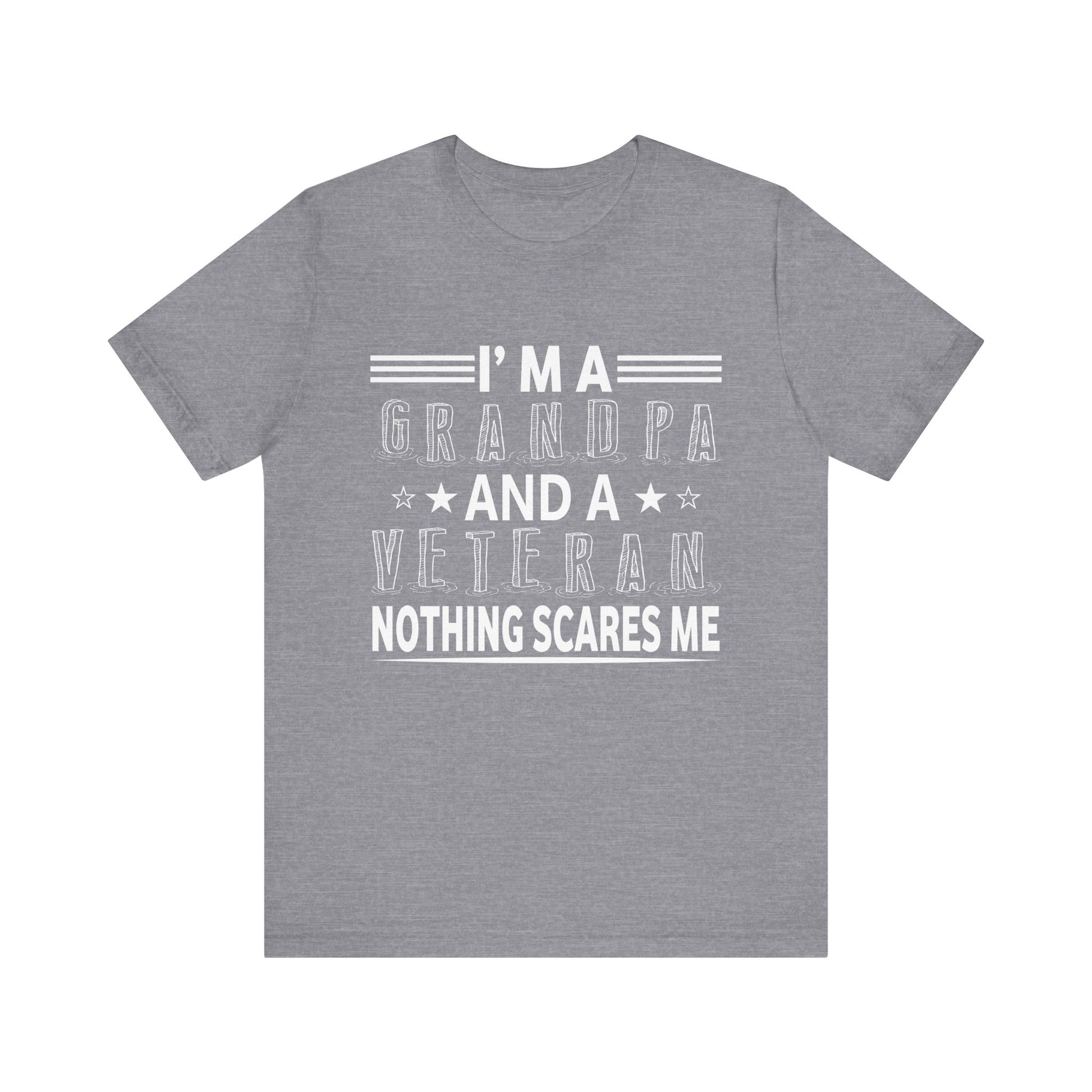 Grandpa Veteran Short Sleeve Tee - Perfect for Father's Day, Memorial Day, Gifts for Grandpa, Family Reunion, Patriotic Wear