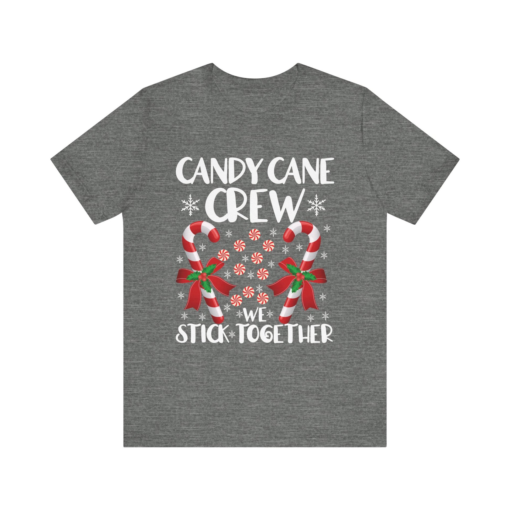 Candy Cane Crew Unisex Short Sleeve Tee - We Stick Together Christmas T-Shirt
