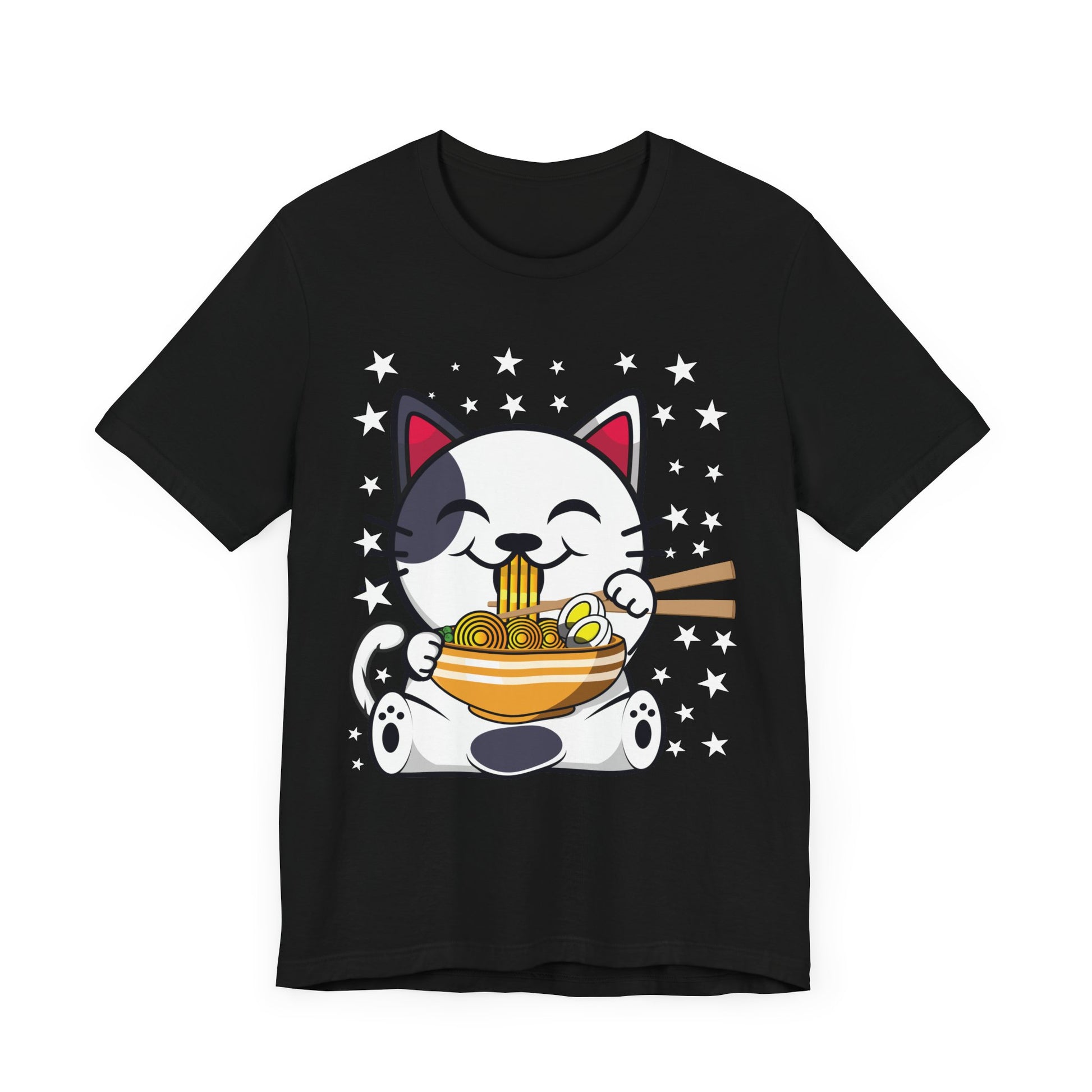 Cute Cat Ramen Unisex Tee - Perfect for Food Lovers & Cat Enthusiasts