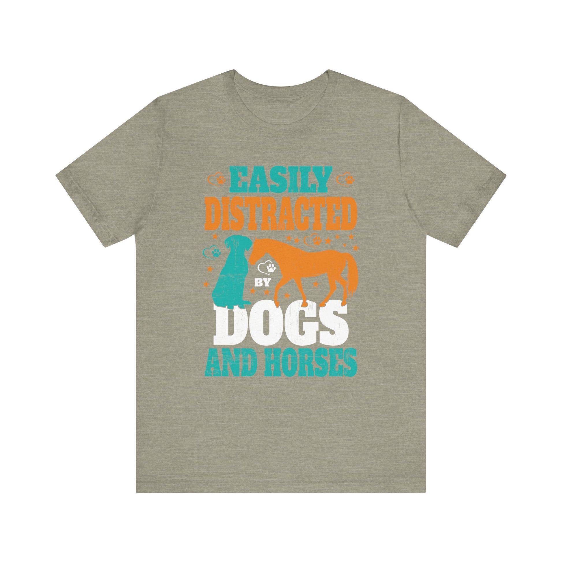 Easily Distracted By Dogs and Horses T-Shirt  Unisex Jersey Short Sleeve Tee