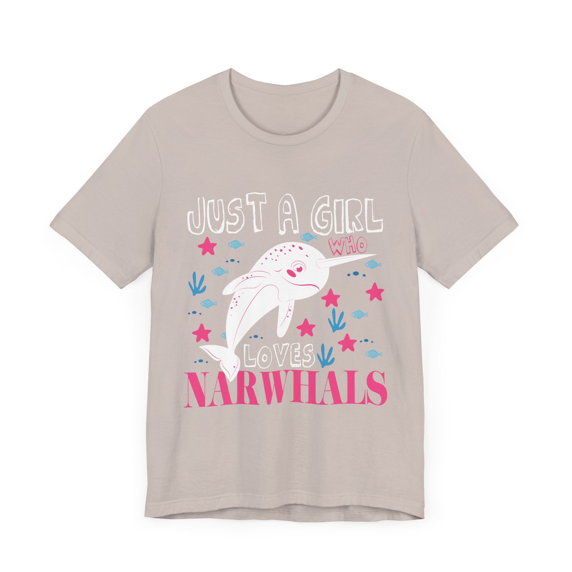Narwhal Just a Girl Who Loves Narwhals Gift T-Shirt  Unisex Jersey Short Sleeve Tee