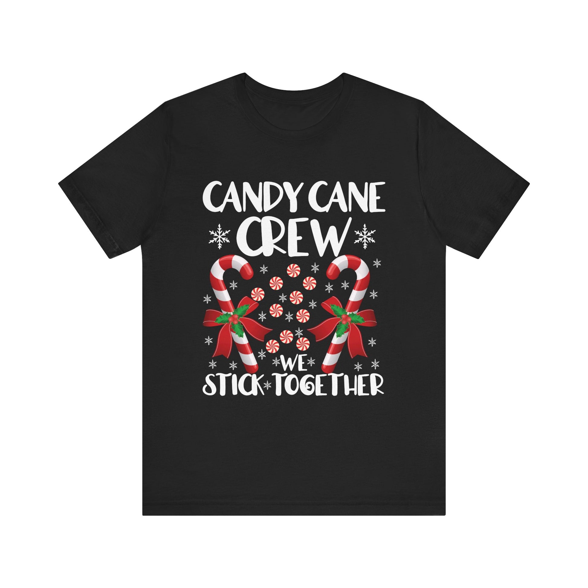 Candy Cane Crew Unisex Short Sleeve Tee - We Stick Together Christmas T-Shirt