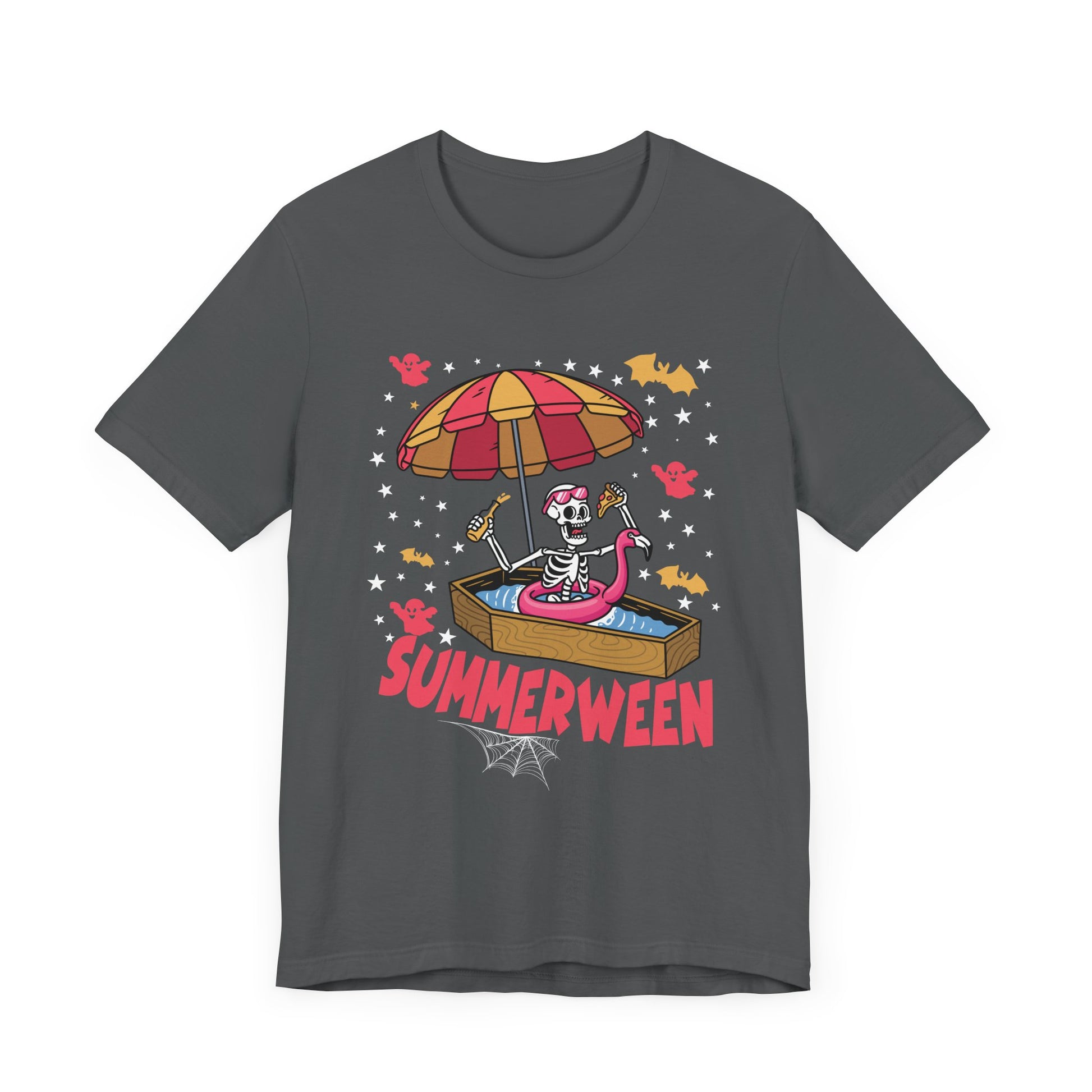Fun Summerween Skeleton T-Shirt | Unisex Jersey Tee for Halloween and Summer Celebrations