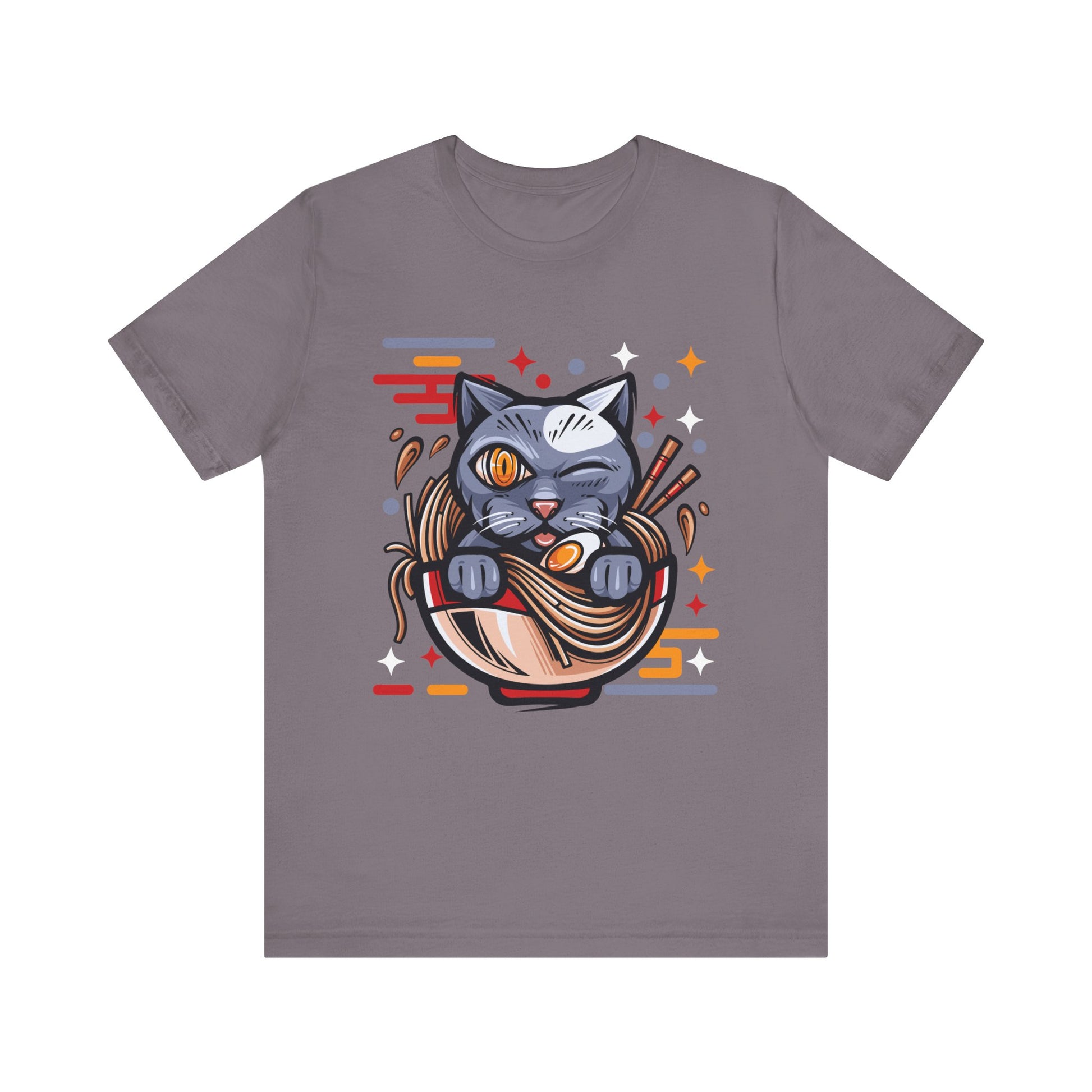 Playful Cat Noodle Bowl Tee - Unisex Short Sleeve Shirt