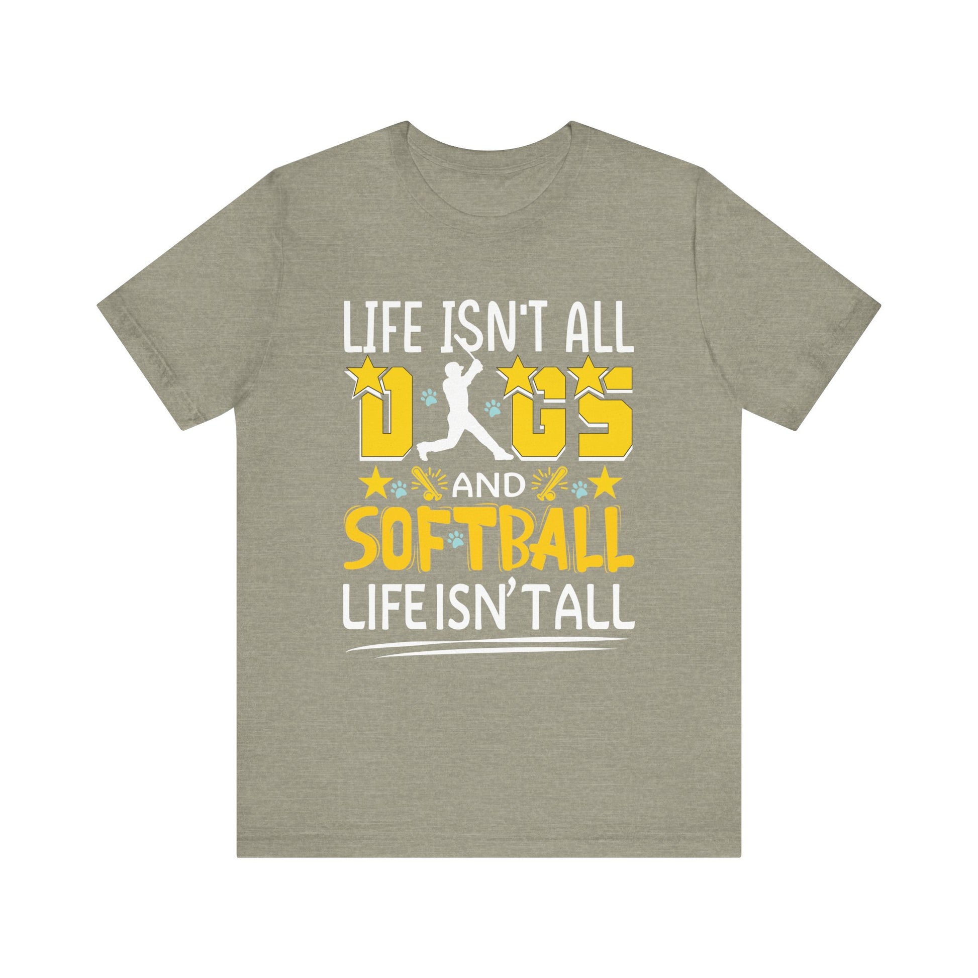 Dogs And Softball Funny Softball  Unisex Jersey Short Sleeve Tee